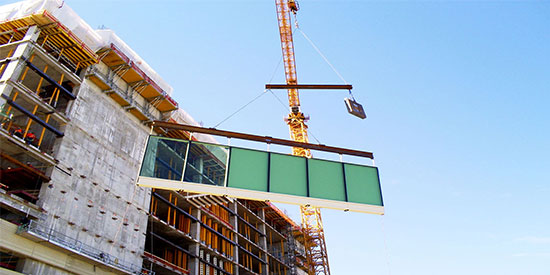 installation: custom curtain wall, window wall and metal wall